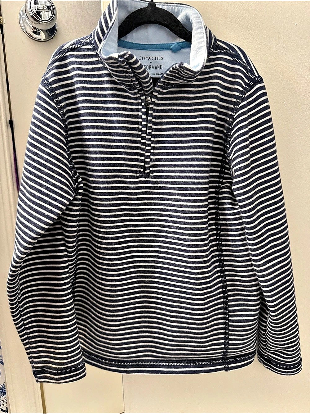 Crewcuts Performance Striped Quarter-Zip Pullover boys XS (4-5)